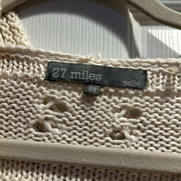 27 Miles Malibu Cream Open Knit Hooded Sweater XS - Picture 2 of 8
